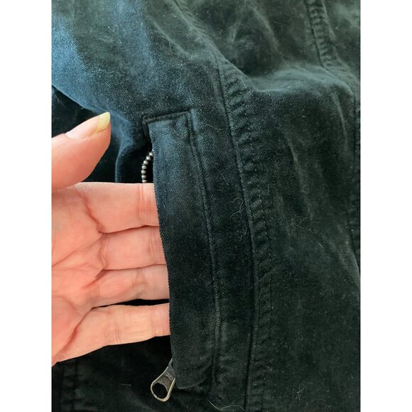 BNCI Black Velvet Lace-Up Jacket W/ Asymmetrical Zipper & Pockets Womens S - Picture 12 of 16